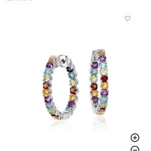 Blue Nile Gemstone Hoop Earrings